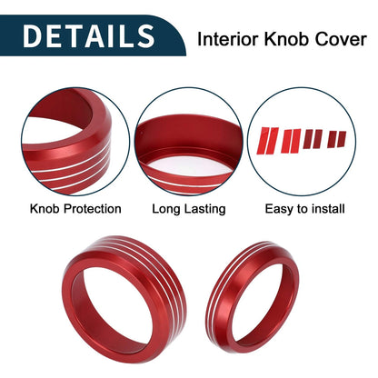 Red Gear Shift Switch Knob Cover Ring for Ford Mach-E (2021-2024) 2 Pcs