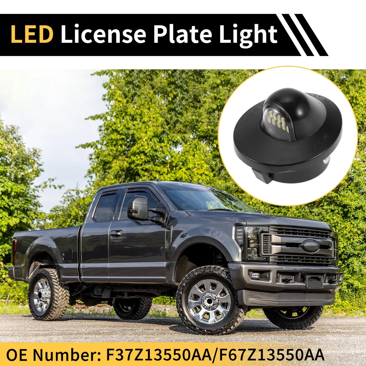License Plate Lights White for Ford F-150 F-250 F-350 (1990-2001)