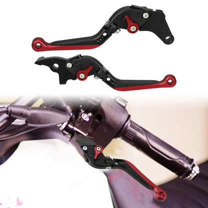 1 Pair Motorcycle Brake Clutch Levers Folding for Suzuki GSX-R125 Black Red