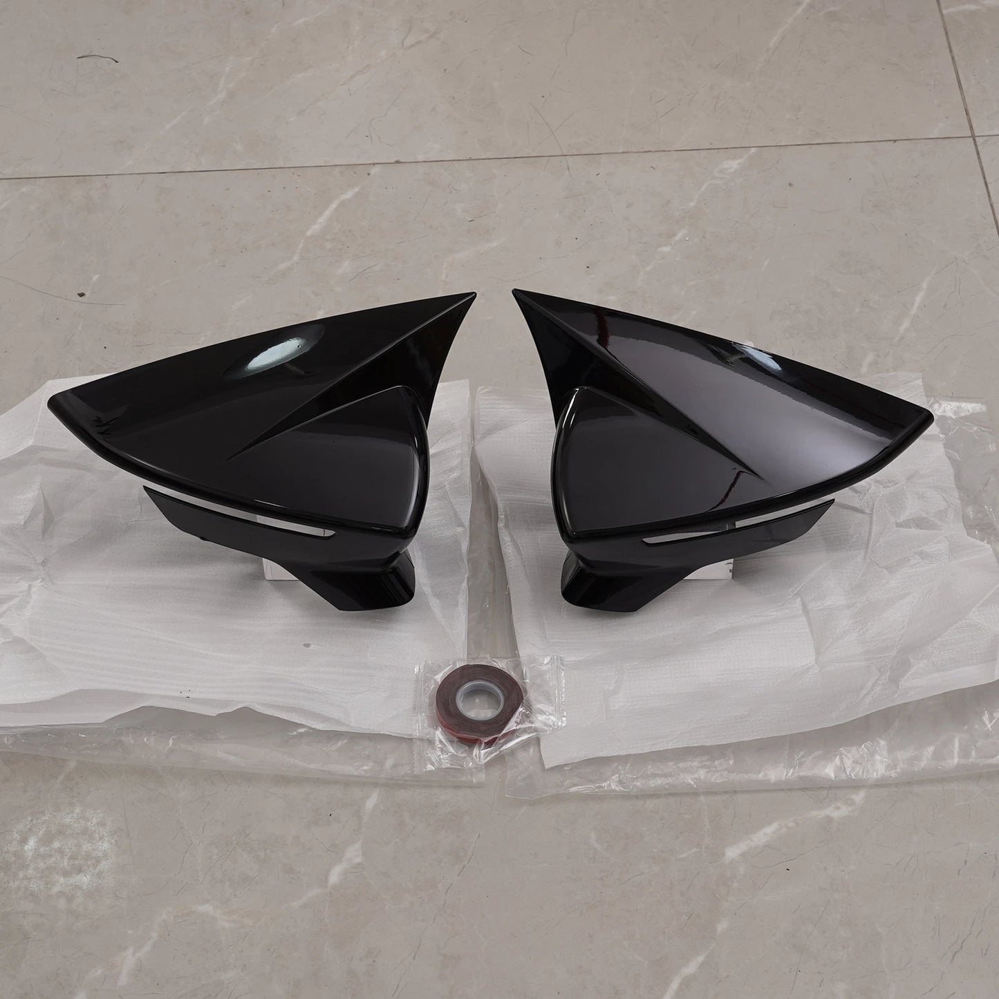 Glossy Black OX Horn Mirror Covers for Seat Leon Mk3 MK3.5 FR-Cupra 2013-2018