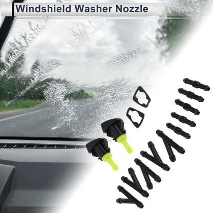 Washer Nozzle w/ 5 Pcs Y Hose Connector for Chevrolet 1 Set