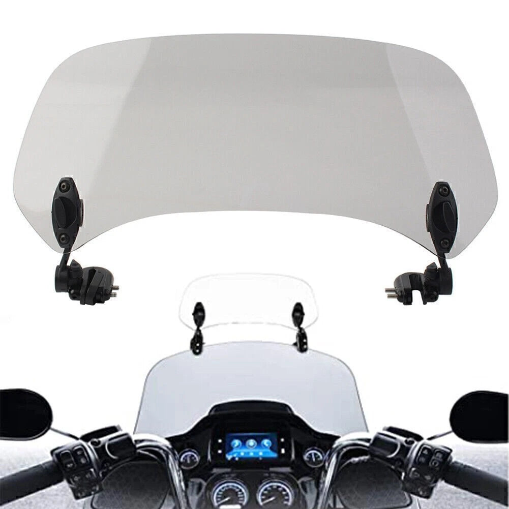 Clip-On Windshield Extension Spoiler Deflector for Motorcycle - Smoke