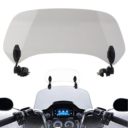Clip-On Windshield Extension Spoiler Deflector for Motorcycle - Smoke