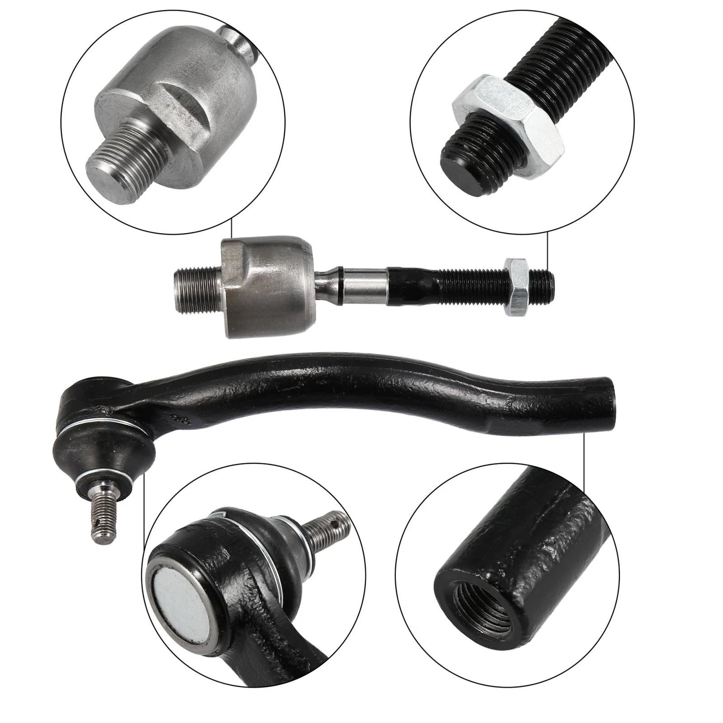 Front Inner Outer Tie Rod End Link Kit for Honda Accord Acura TSX