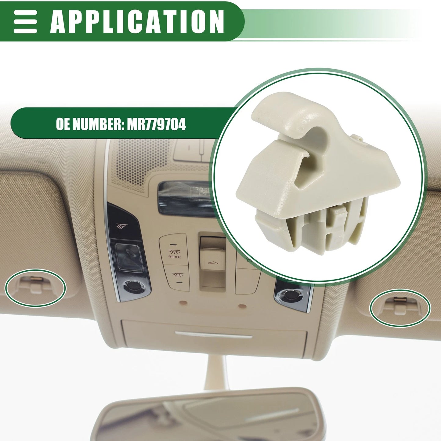 Car Sun Visor Holder Clips for Mitsubishi Montero (2001-2006) Beige