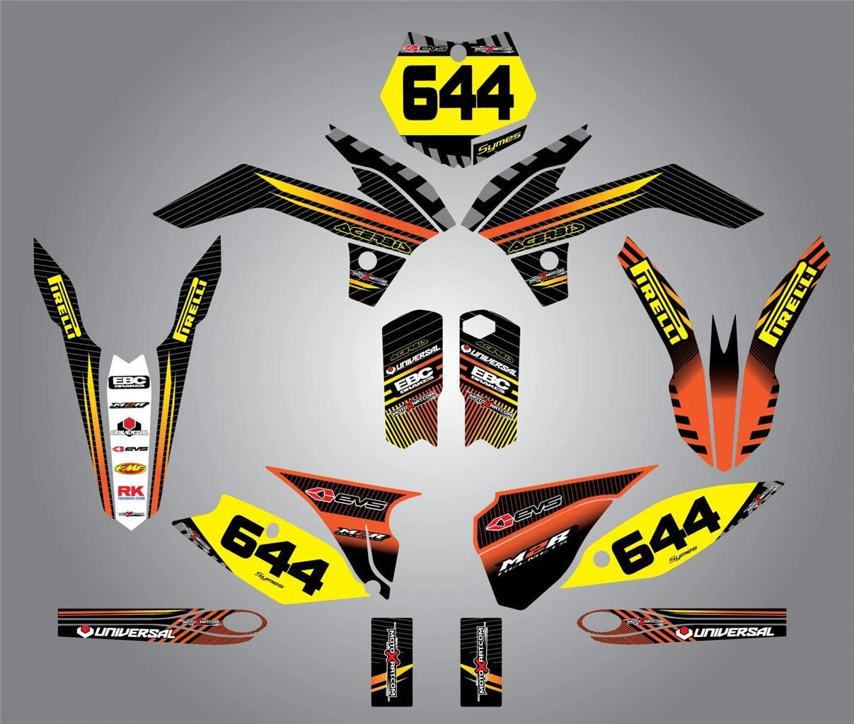 KTM SXF 250 Custom Graphics Full Sticker Kit (2013)
