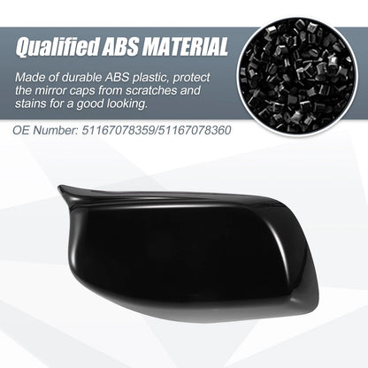 Rearview Mirror Cover Caps Gloss Black for BMW E60 E61 5 Series 6 Series