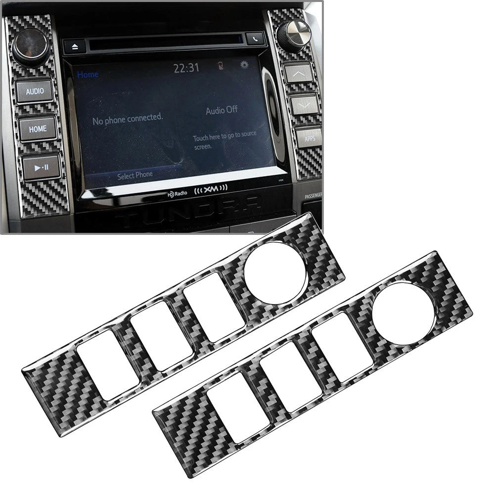 Carbon Black Central Console Volume Switch Cover Trim for Toyota Tundra (2014-2021)