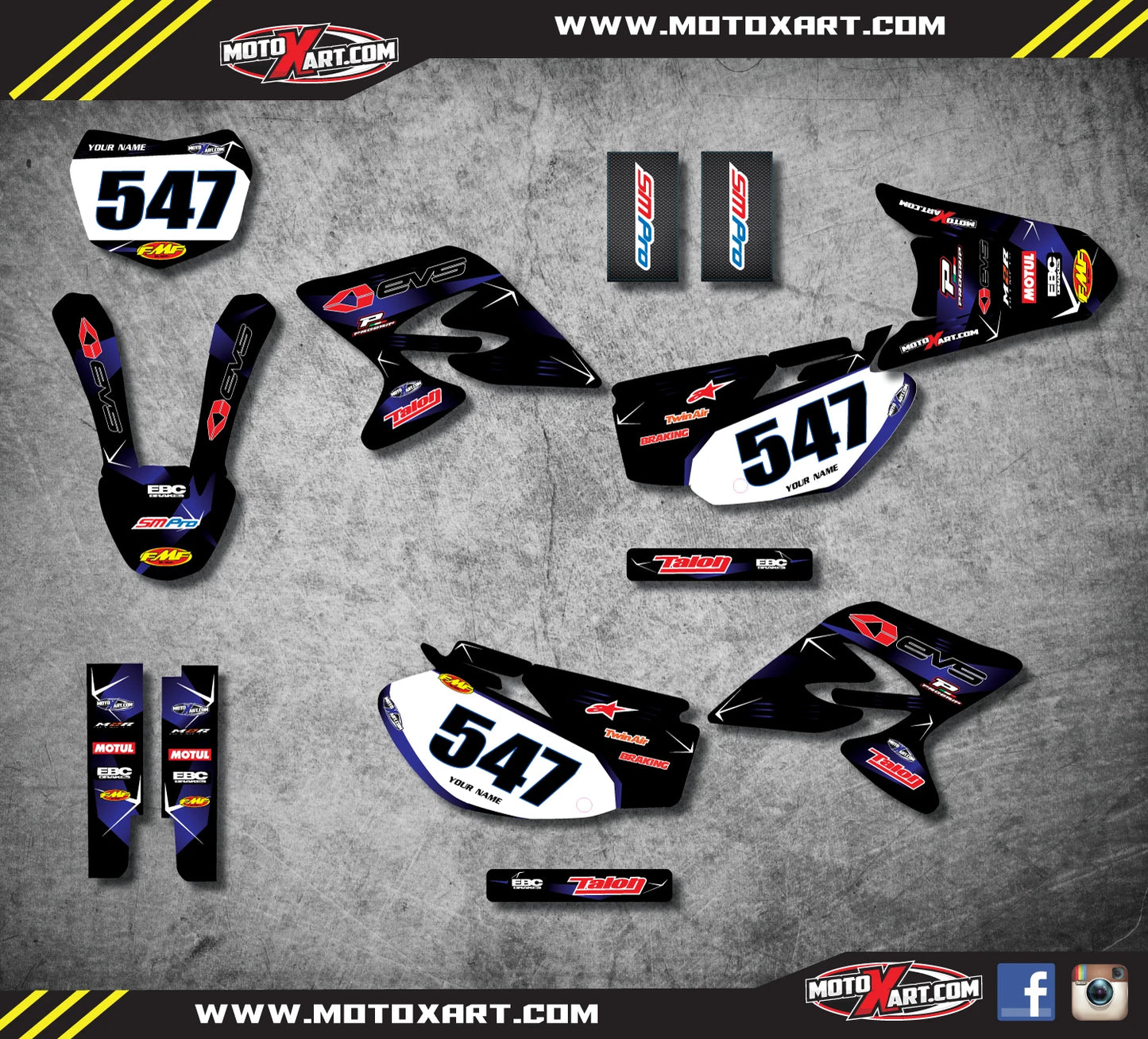 Custom Graphic Kit BARBED for Yamaha TTR 230 (2005-2012) Decals/Sticker