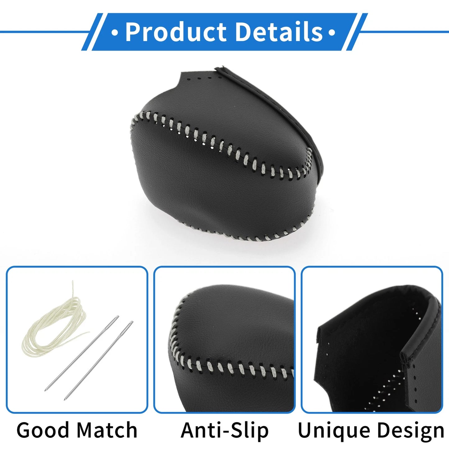 Gear Shift Knob Cover for Infiniti QX50 (2019 - 2024) Black Beige Faux Leather