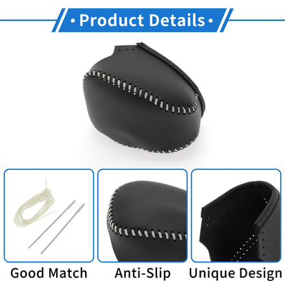 Gear Shift Knob Cover for Infiniti QX50 (2019 - 2024) Black Beige Faux Leather