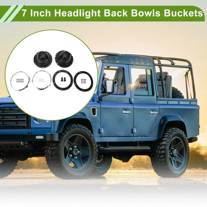 7" Headlight Buckets with Fixings for Classic Mini
