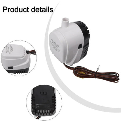 Automatic Bilge Pump 750GPH 12V/24V with Float Switch for Boats/RV