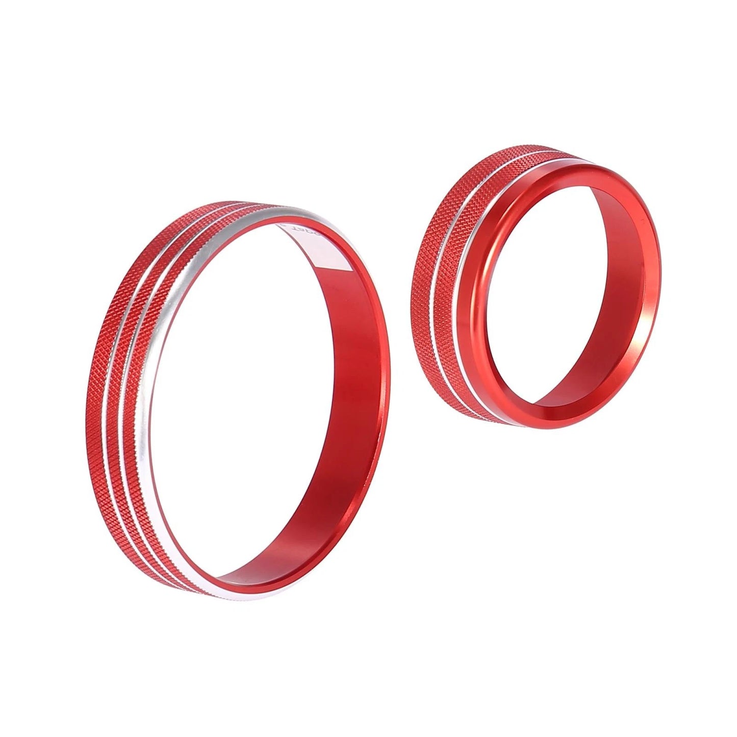 3 x Car Headlight Volume Tune Knob Covers for Ford Mustang (2015-2020) Red