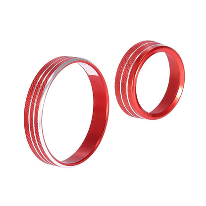 3 x Car Headlight Volume Tune Knob Covers for Ford Mustang (2015-2020) Red