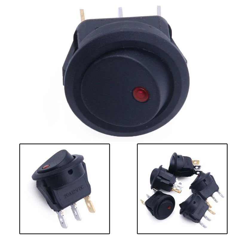 DC 12V Waterproof ON/OFF Round Rocker Boat LED Light Toggle Switches