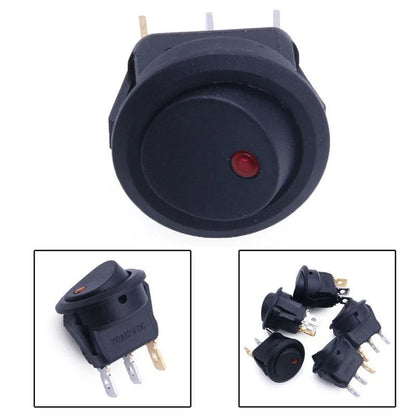 DC 12V Waterproof ON/OFF Round Rocker Boat LED Light Toggle Switches