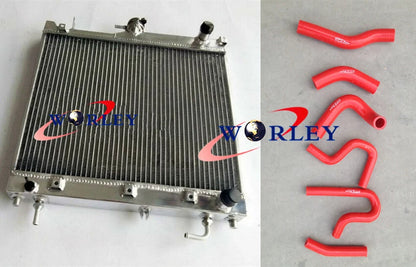 3 Row Aluminum Radiator + Blue Hose for Suzuki Jimny SN413 1.3L (2000-2011)