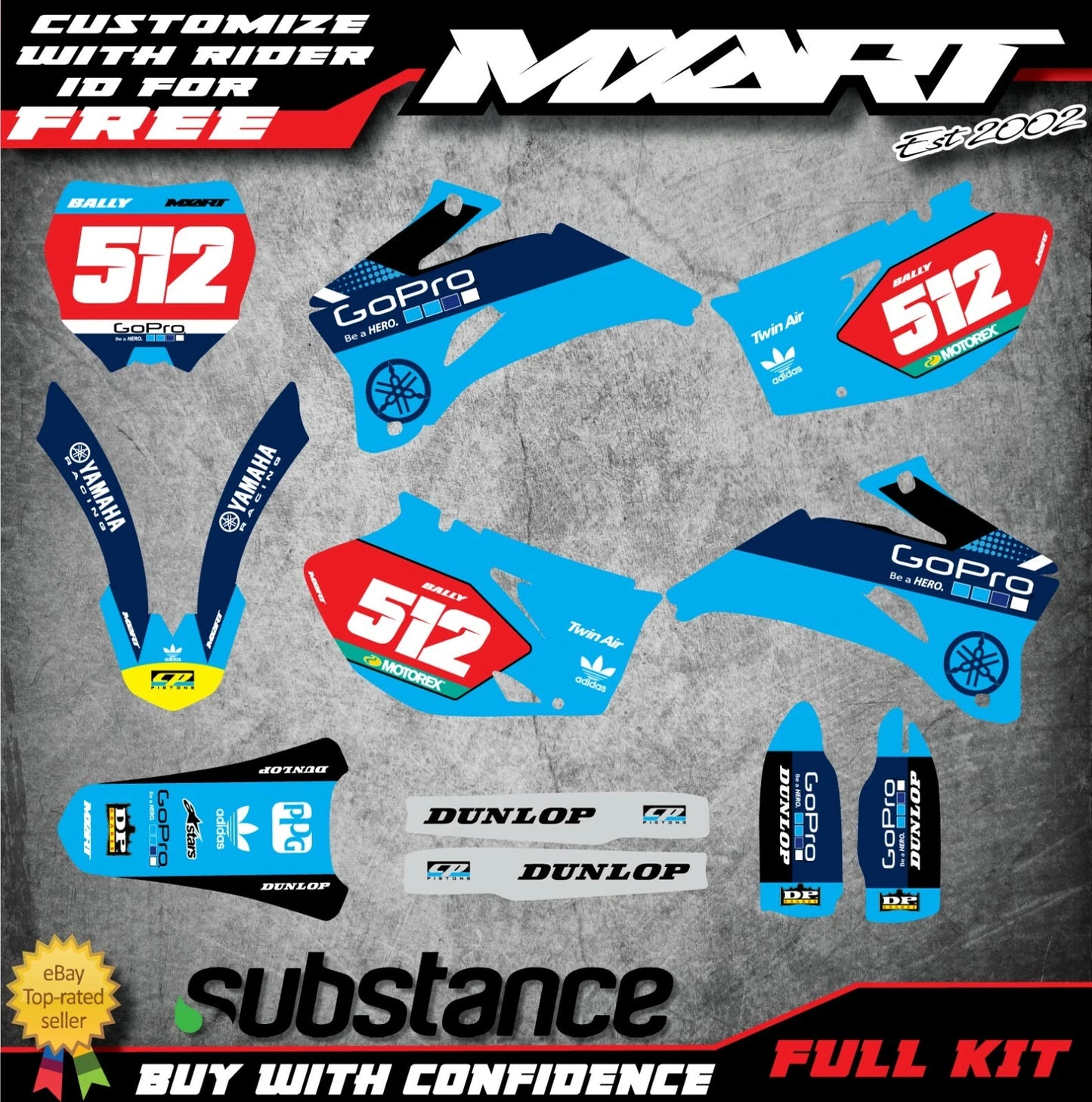 Yamaha YZF 250 BOOST STYLE Graphics Kit 2006-2009