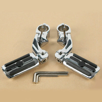1 1/4" Short Angled Highway Bar Engine Guard Footpegs for Harley