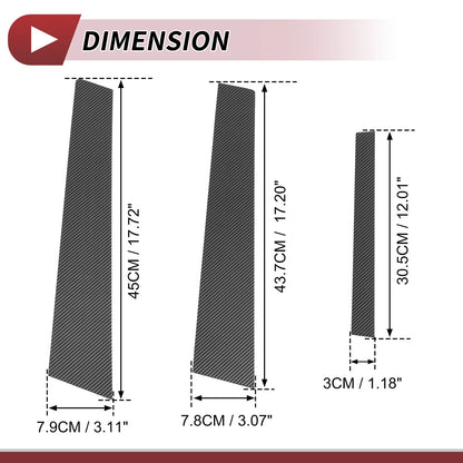 6 Pcs Door Pillar Window Trim for Nissan Altima (2007-2012) Carbon Fiber Black