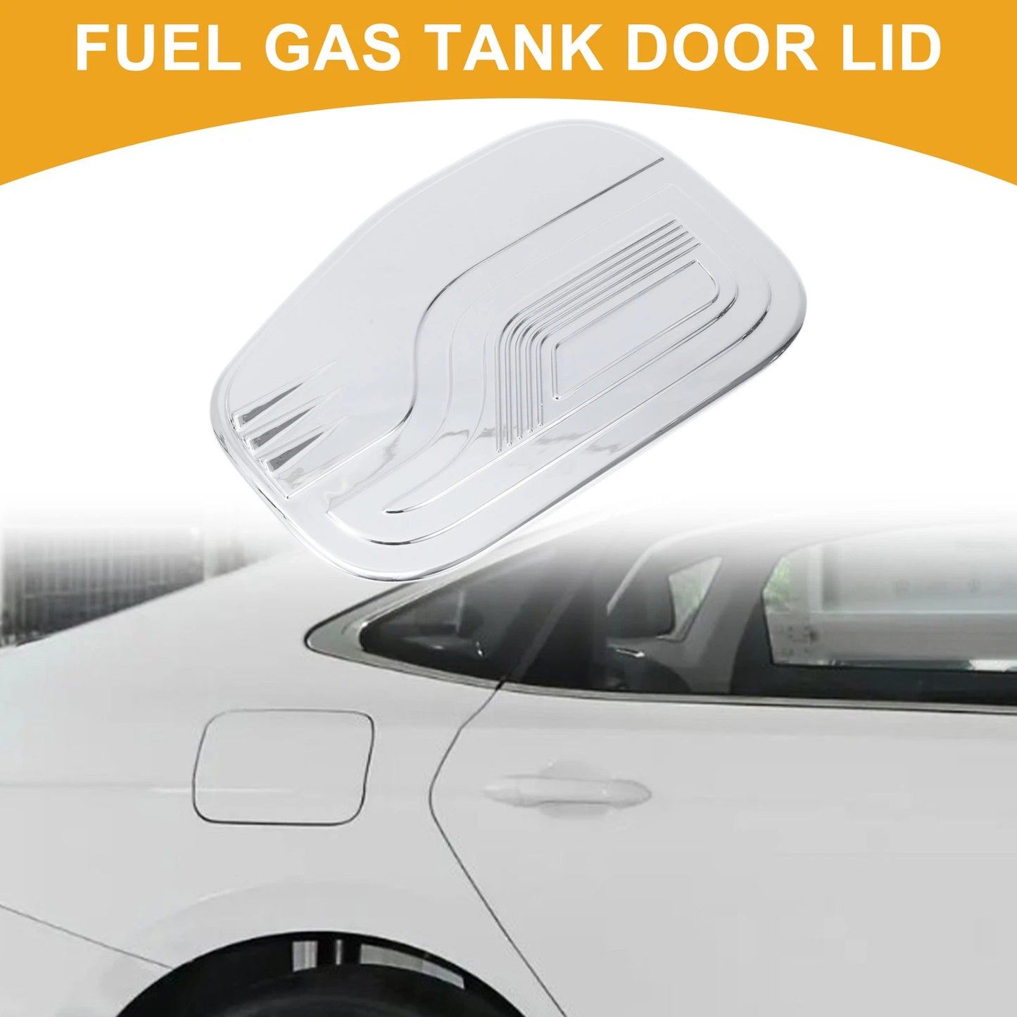 Fuel Tank Door Cap for Ford Ranger 2023-2025 Gas Tank Flap Chrome Silver Tone