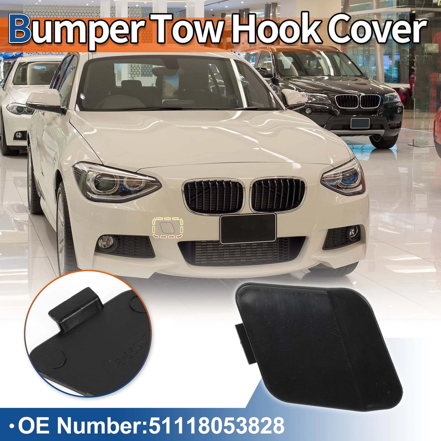 Tow Hook Cover for BMW 114i Unpainted (2012-2014)