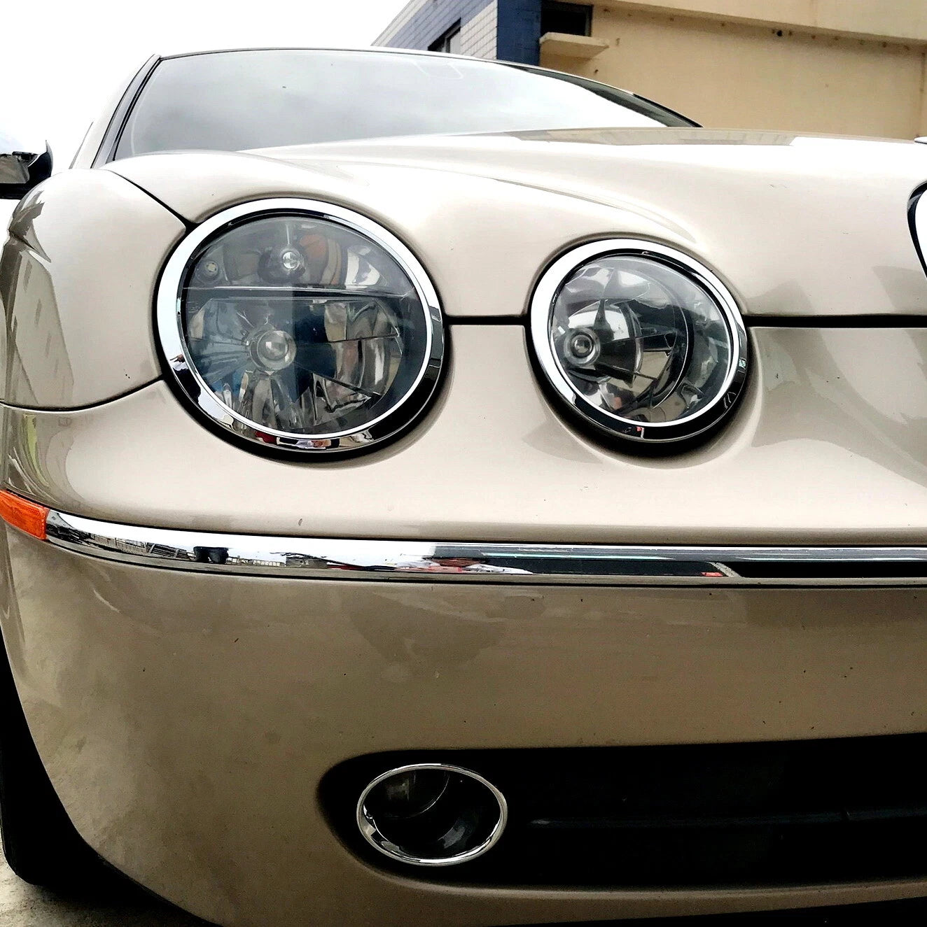 4 x Chrome Headlight Trim Bezel Covers for Jaguar S-Type (2003-2008)