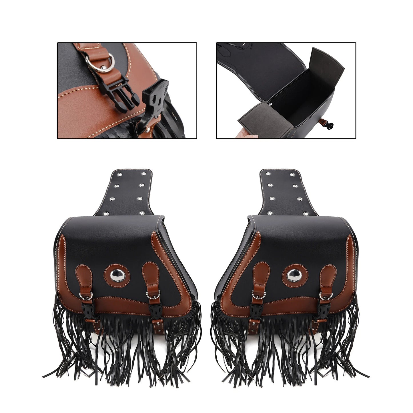 26L Universal Black Side Bag for Motorcycles