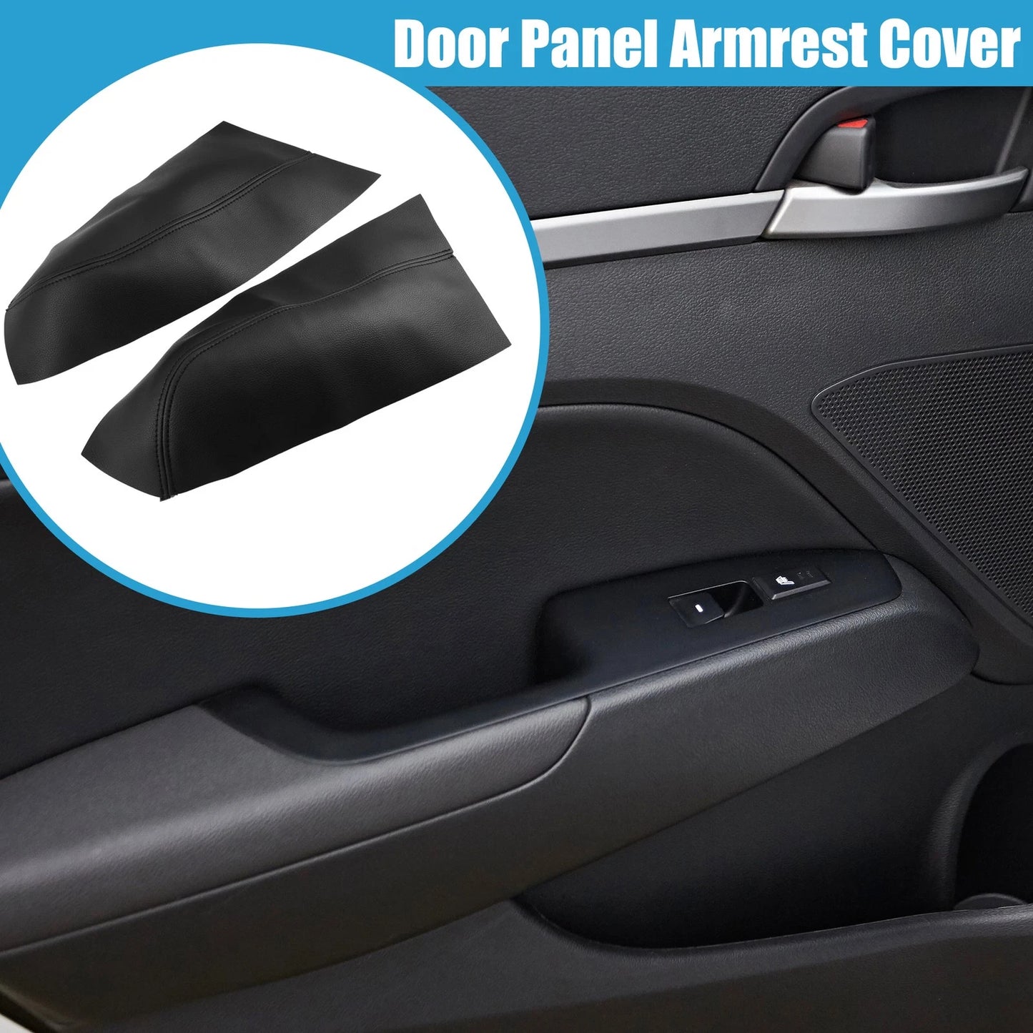 Rear Door Panel Armrest Covers for Honda Pilot (2009-2015) - Black 1 Pair