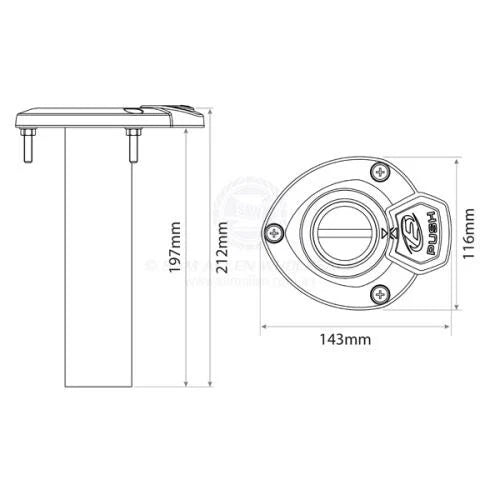 Rod Holder 0° Bluewater Rotating 316G Stainless Steel Flush Mount