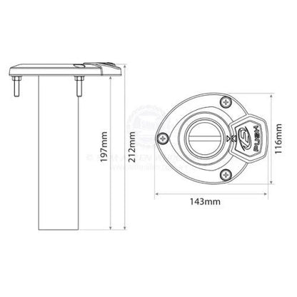 Rod Holder 0° Bluewater Rotating 316G Stainless Steel Flush Mount