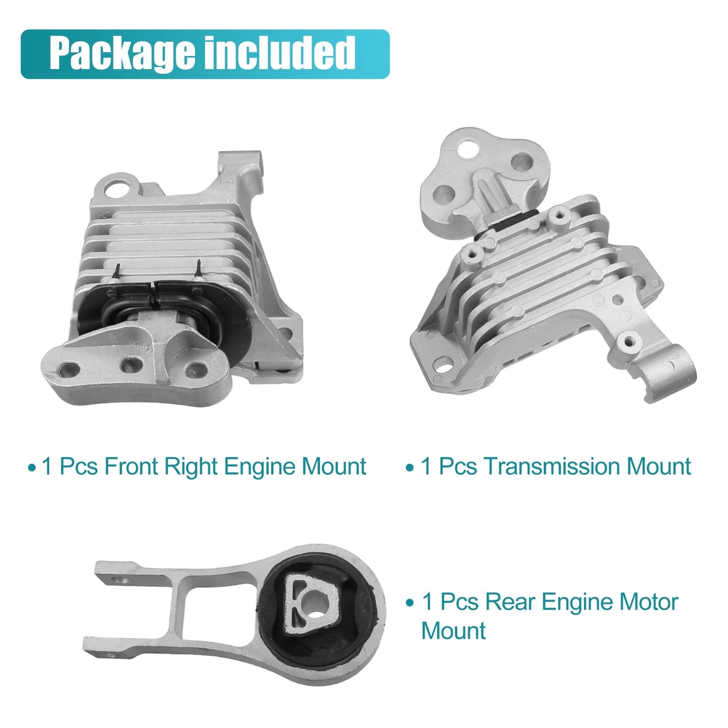 Engine Motor Transmission Mounts Set for Jeep Cherokee, Chrysler 200 2.4L (2011-2017)