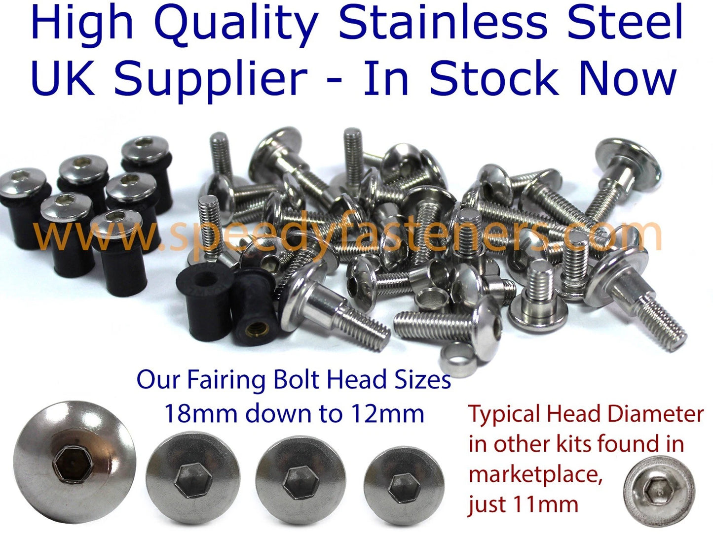Stainless Fairing & Screen Bolts for Suzuki Bandit GSF 1200 1200S (1996–2000)