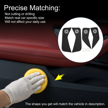 Car Door Anti Kick Pad Sticker Protector for Ford Escape (2013-2015) Black 1 Set