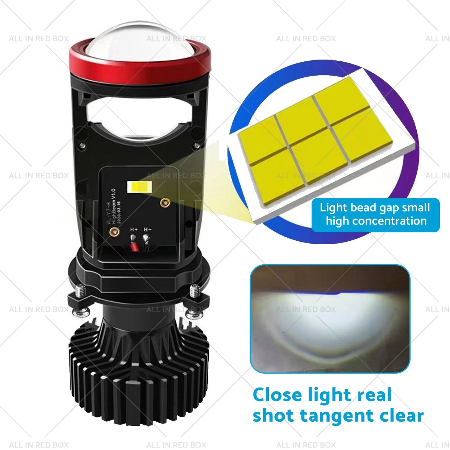 H4 Bi-LED Mini Lens Car Lamps 6000K