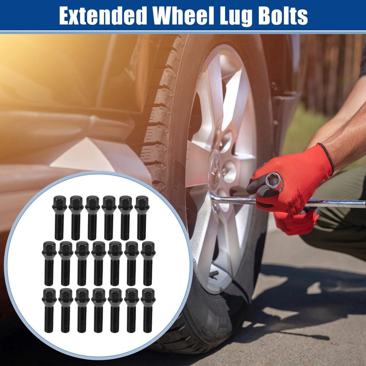 M14x1.25 Extended Wheel Lug Bolts 45mm Shank for BMW  - 20 pcs