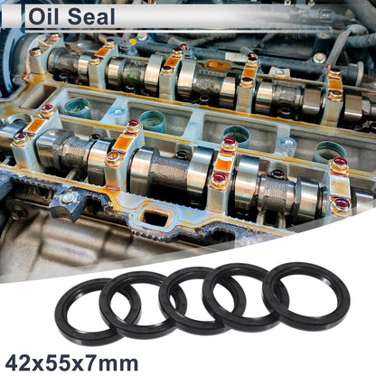 Oil Seal 42x55x7mm Black 5 Pcs