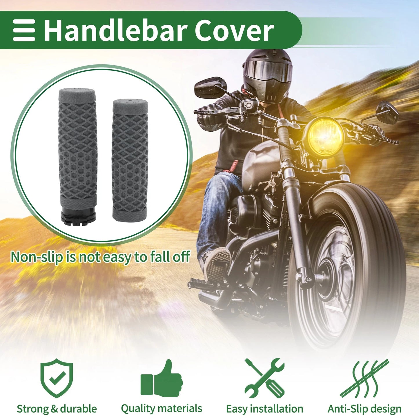 Handlebar Grips / 25mm / Grips TPU Dark Gray for Motorcycle