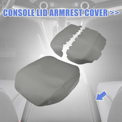 Microfiber Leather Armrest Protector Cover for Honda Pilot (2009-2015) Grey