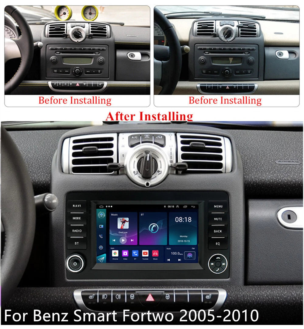 7" Android 13 Stereo Radio GPS Navi Head Unit for Benz Smart Fortwo (05-10)