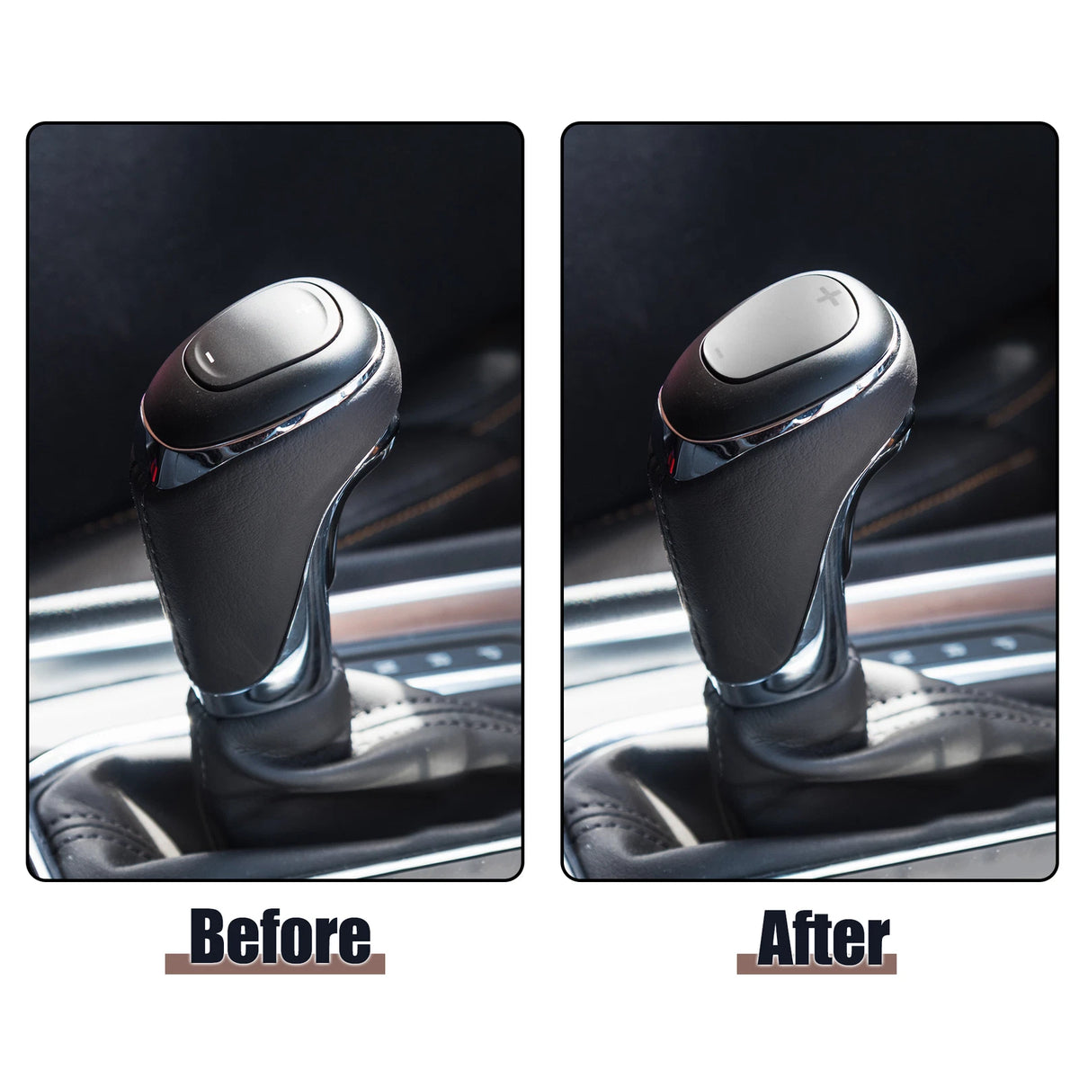 Gear Shift Knob Cover Sticker for Chevrolet Equinox (2018-2020) Silver Tone