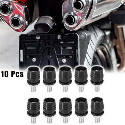 10pcs License Plate Frame with M6 Bolts Screws Fasteners Black for Motorcycle