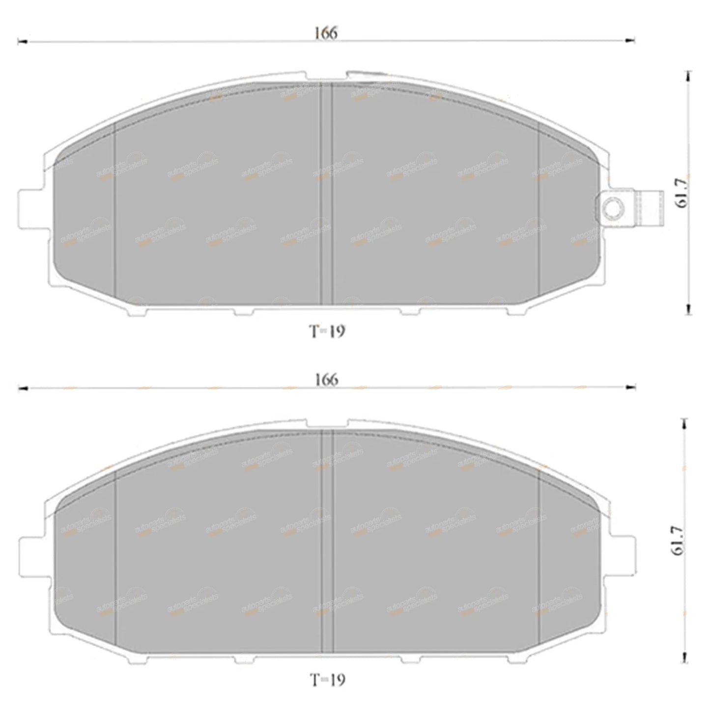 Front Disc Brake Pads Set for Nissan Patrol Y61 GU 4x4 (1997 - 2016)