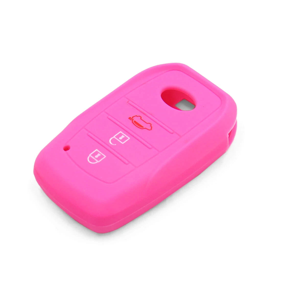Pink Silicone Key Fob Cover Case for Toyota Crown Camry Corolla RAV4 (2010-2023)