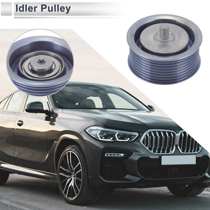 Drive Belt Idler Pulley for BMW X6 (2008-2011) - Silver Tone, 1 x Piece