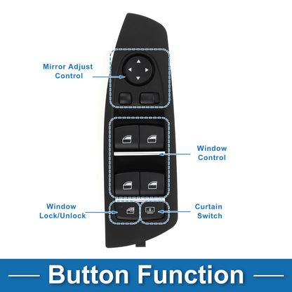 Power Window Switch for BMW 740i 750i 750Li 760Li (2001-2008) Black