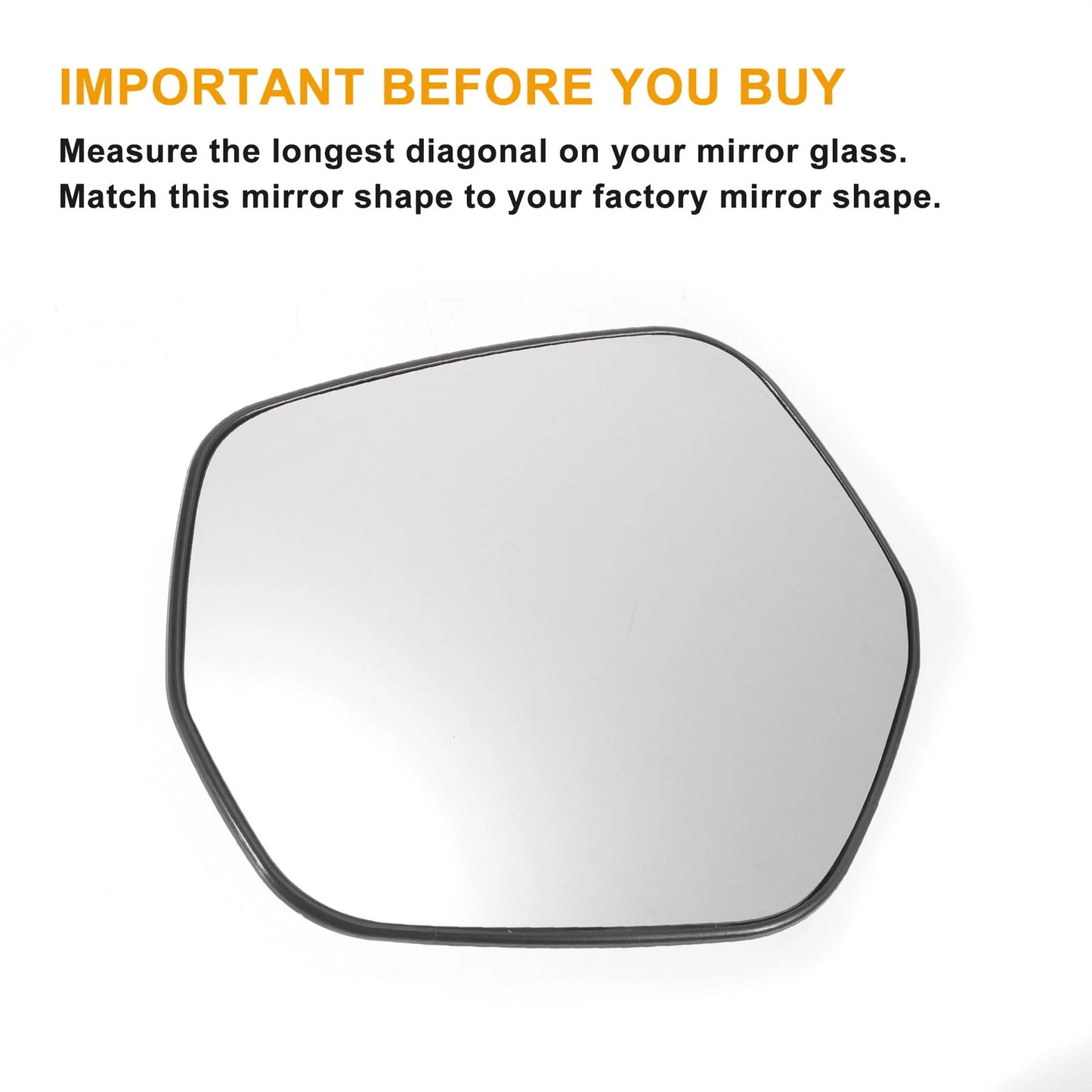 Left Side Heated White Mirror Glass for Honda HR-V (2014-2020)