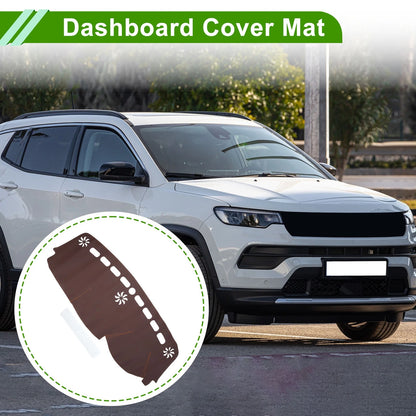 Dashboard Cover Mat for Jeep Compass (2017-2021) - Brown Dash Carpet