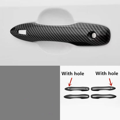 8Pcs Carbon Fiber Door Handle Bowl Cover Trim for Toyota Corolla (2019–2023)